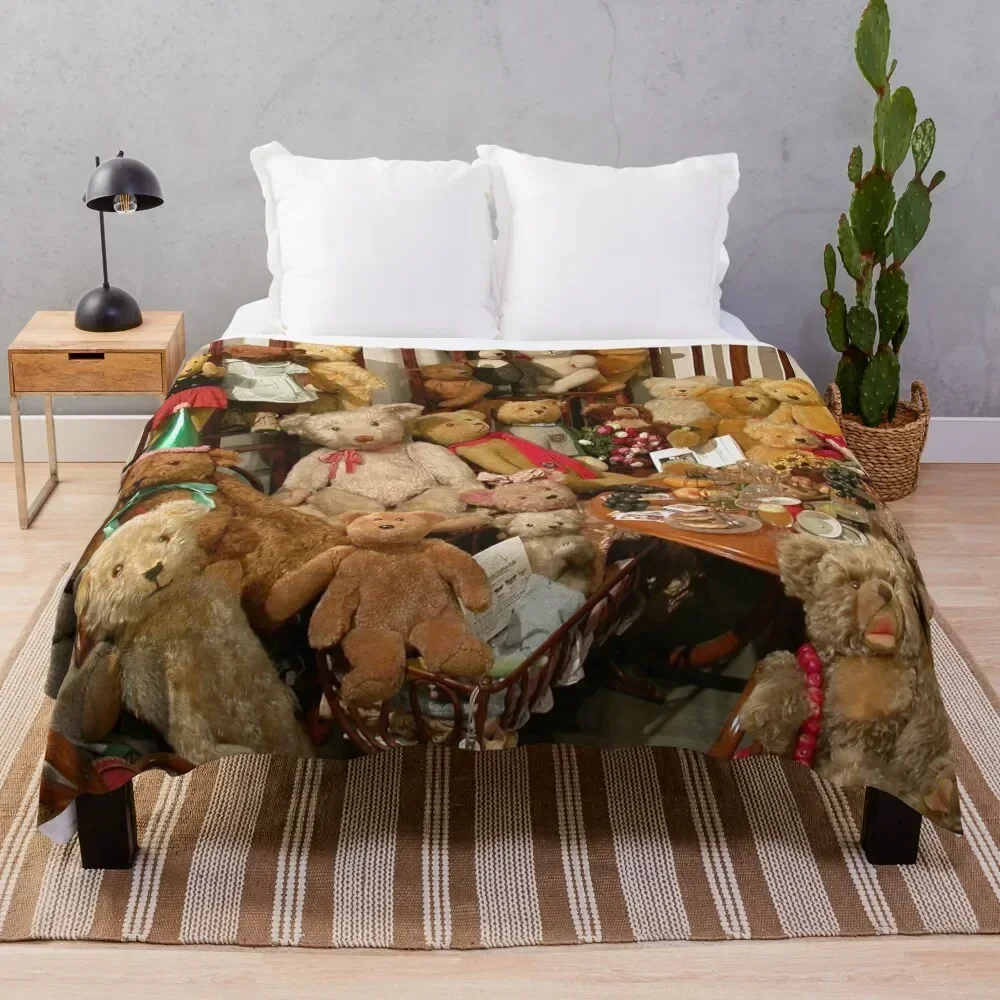 

A Few Teddybears Throw Blanket Warm Accent Blanket for Living Room Decoration