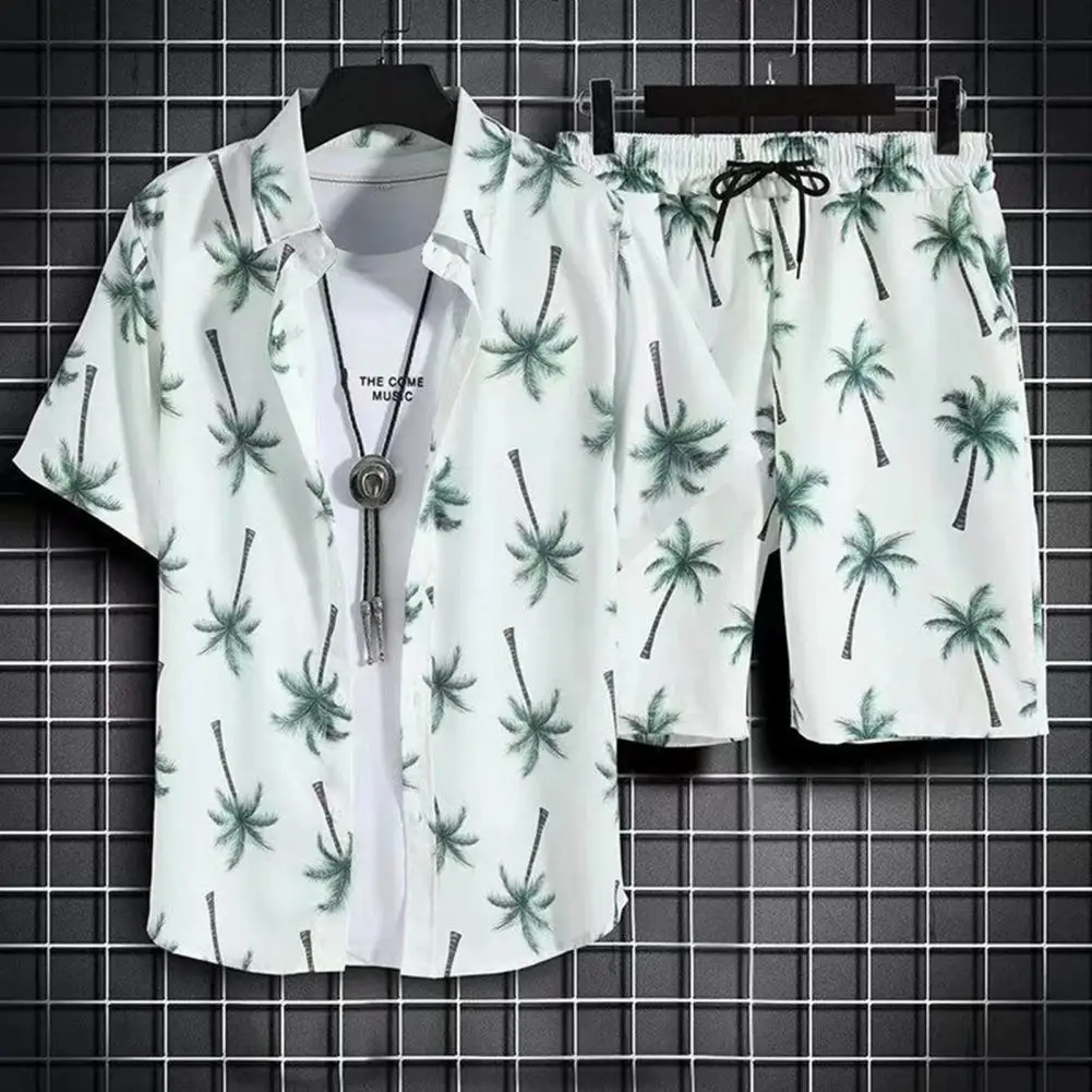 New Fashion Print Shirt Men's Shirt Seaside Quick Dry Shirt Summer Leisure Short Sleeve Top Men's Holiday Clothing