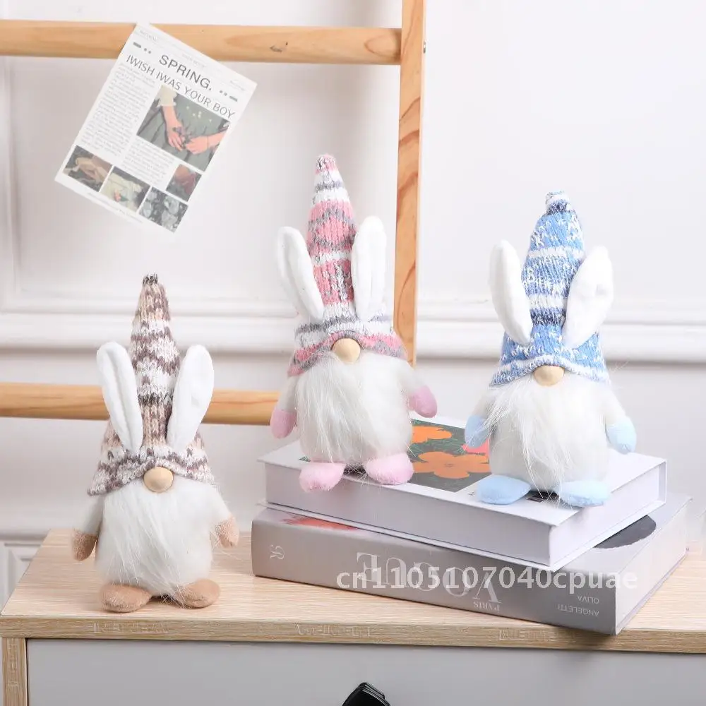 

New Easter Decorations Cute Bunny Rudolph Window Ornaments Easter Scene Layout Props