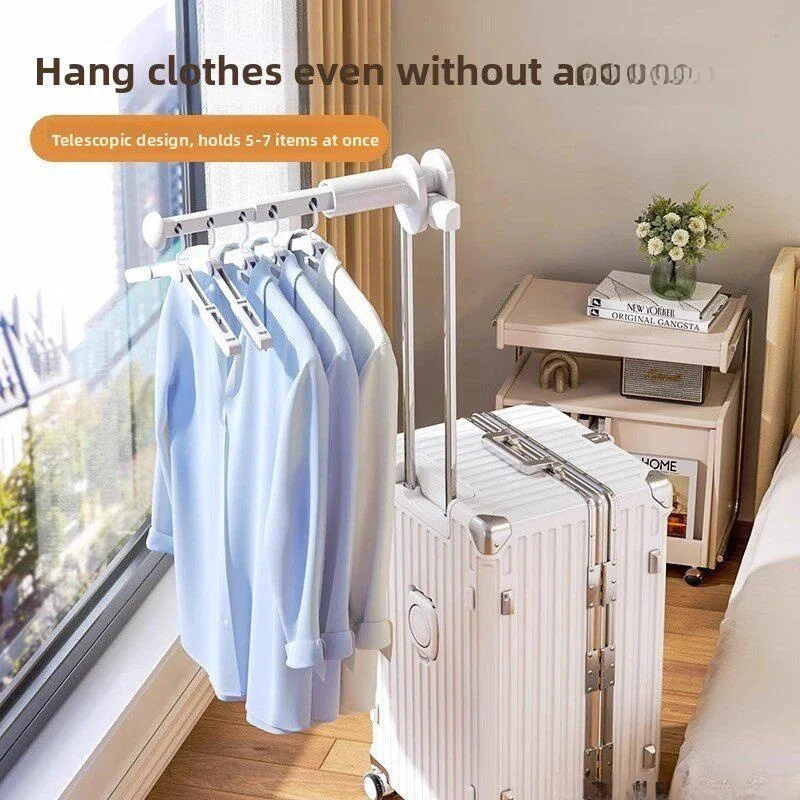 Varal Portátil de Viagem Extensível para Roupas, Ferramenta de Secagem de Roupas para Bagagem de Hotel, Organizador de Armaze...