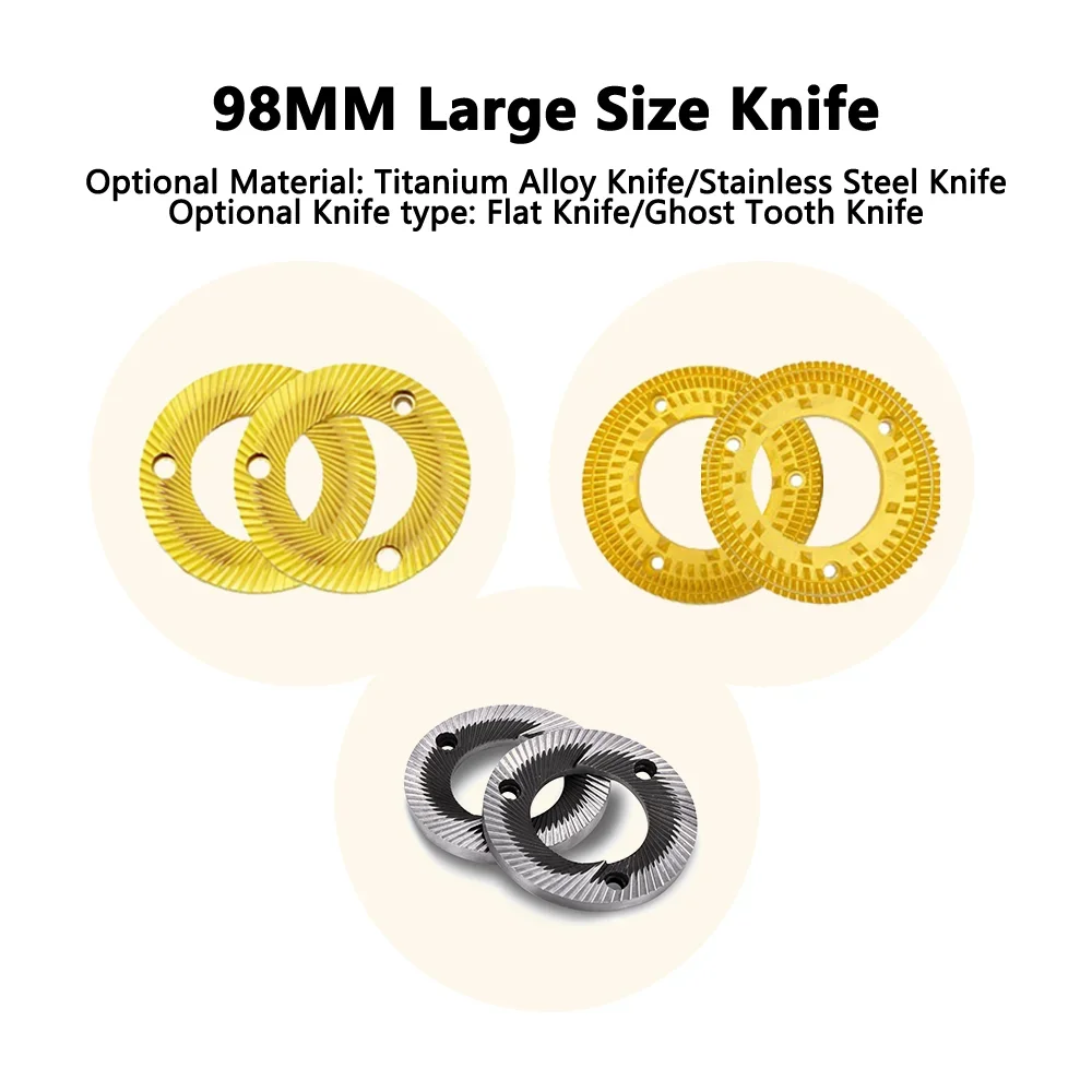 C98Pro مطحنة القهوة الكمية الكهربائية 98 مللي متر التيتانيوم شقة/الشبح سكين الأسنان طحن صانع الوقت الكمي ميلر #4