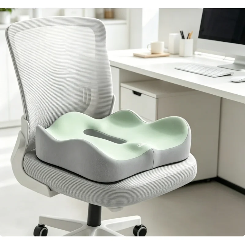 2Pcs Contoured Memory Foam Seat Cushion, 3D Ergonomic Pressure Relief Chair Pad for Office Home Car Sitting
