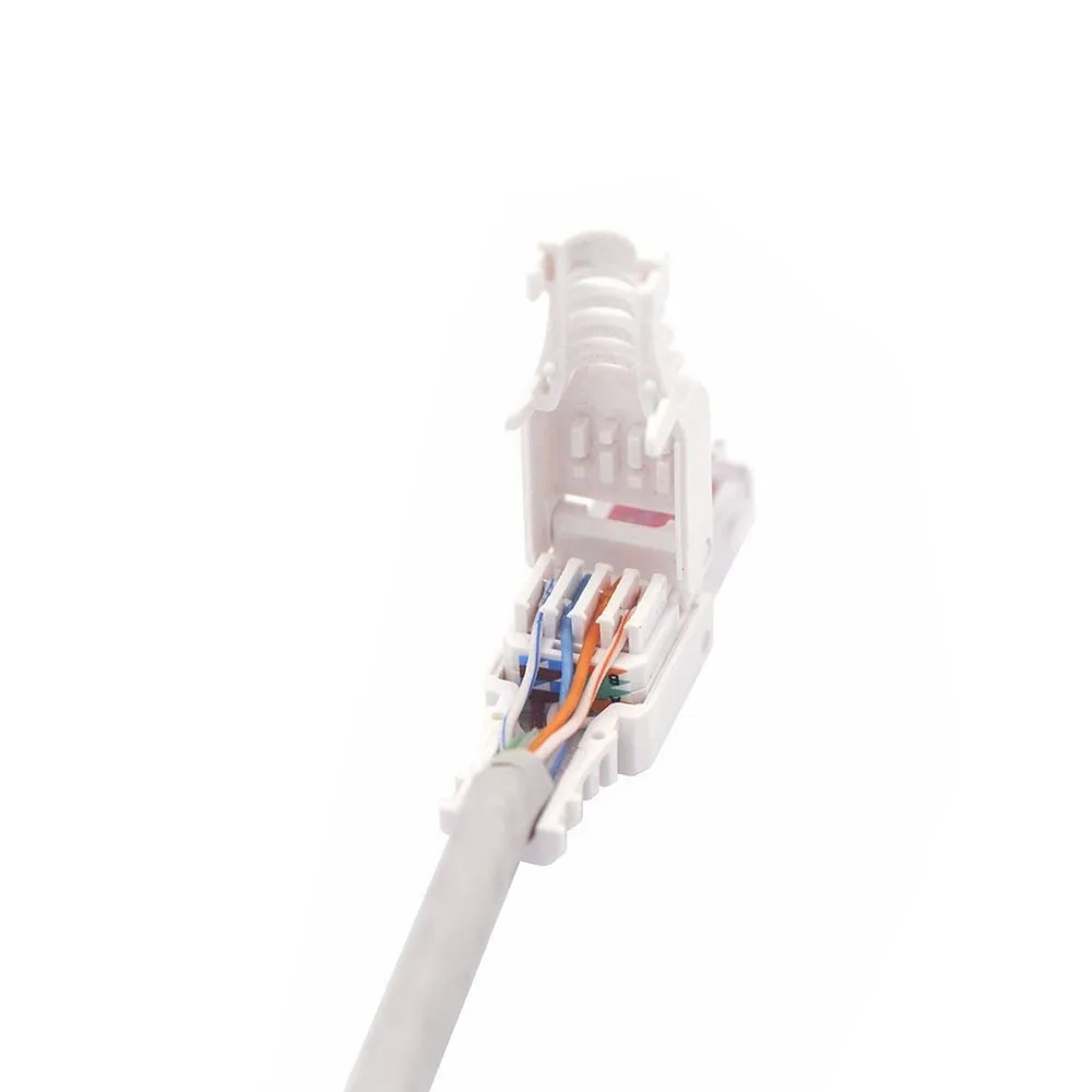 

10PCS Network Connectors Crimp Free RJ45 CAT6 LAN UTP Cable Plug Without Tools CAT6 Network Installation Cable Patch Connectors