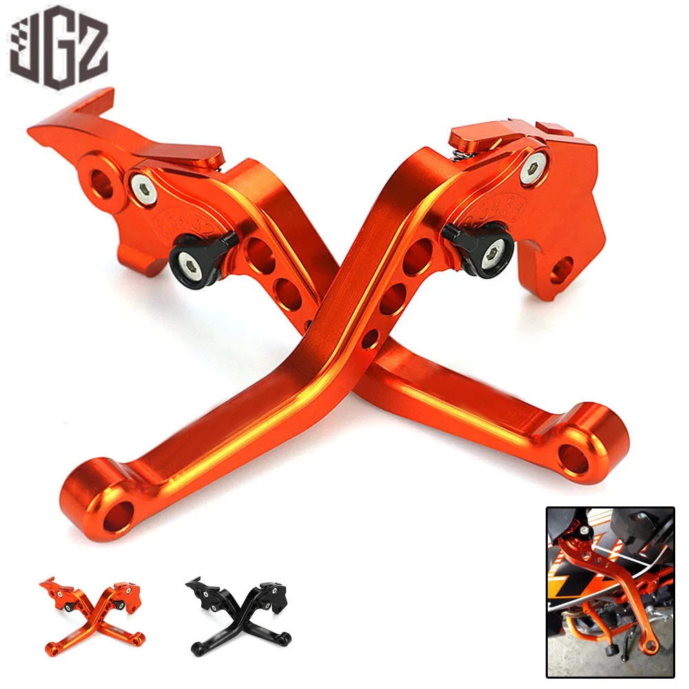 For KTM Duke 250 390 RC250 2013 - 2015 2016 RC200 2014 2015 Orange CNC Aluminum Motorcycle Short Adjustable Brakes Clutch Levers