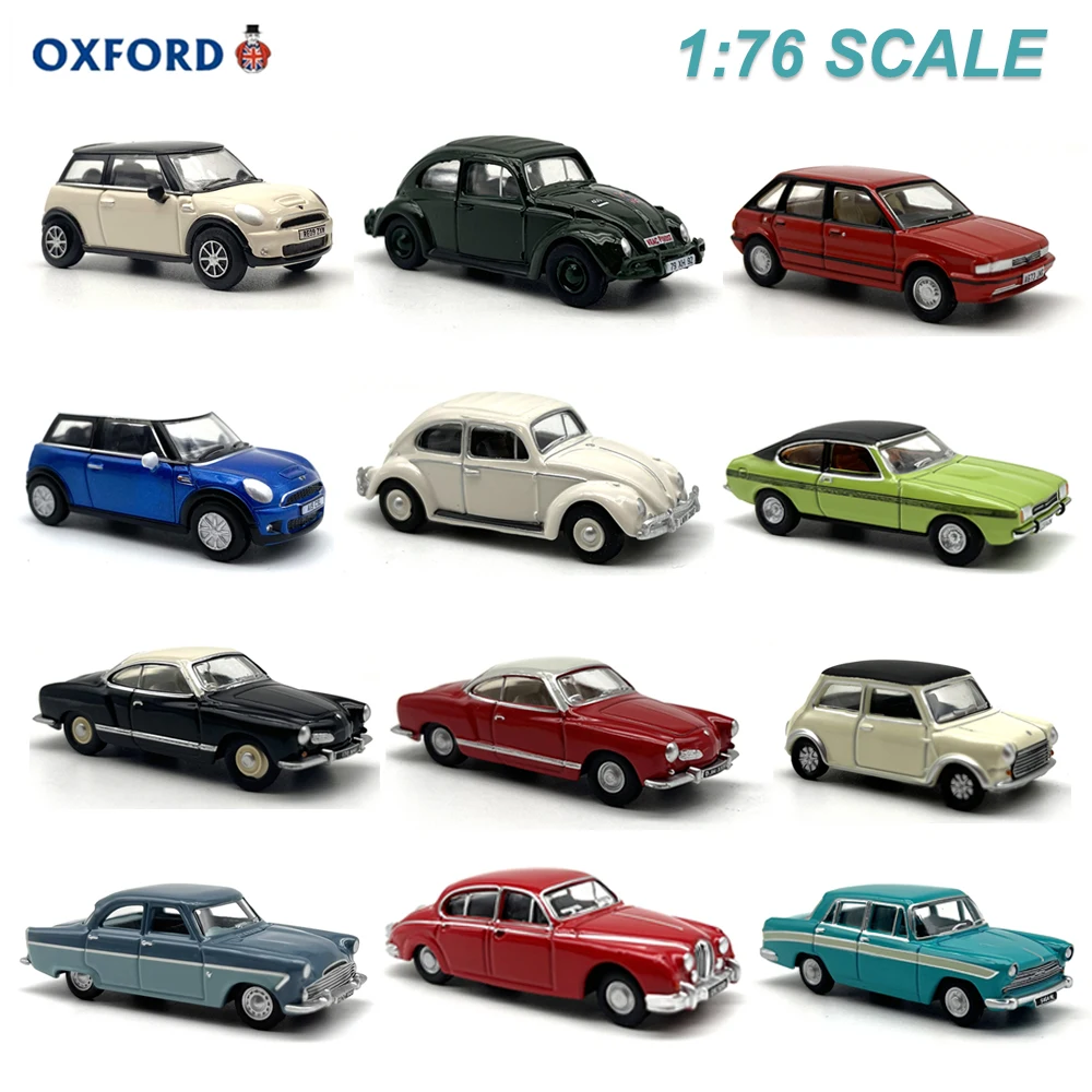 OXFORD 1/76 Diecast Model Car Collection Of Sedans and Sports Cars Alloy Toy Collection Display Gifts for Teenagers Boys Girls