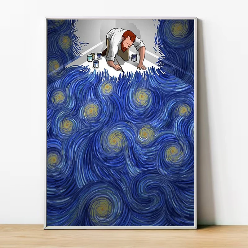 

Funny Van Gogh Poster Decorative Picture Room Decor Posters on the Wall Decoration Painting For Home Decorations Art Mural Items