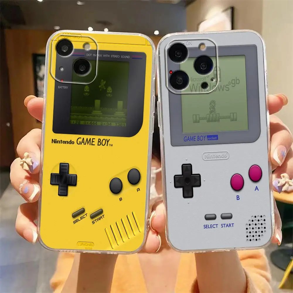 Clear Phone Case For iPhone 14 12 13 Mini 11 Pro SE 8 7 6 6S Plus X XR XS Max SE Case Funda Capa Shell Classic Game-Boy Model