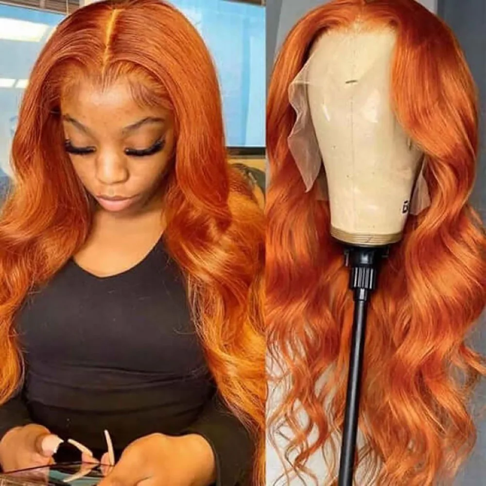 Ginger Lace Front Wigs Human Hair 13x4 Body Wave Orange Ginger Wig Lace Front Wig Human Hair Colored Wig For Women