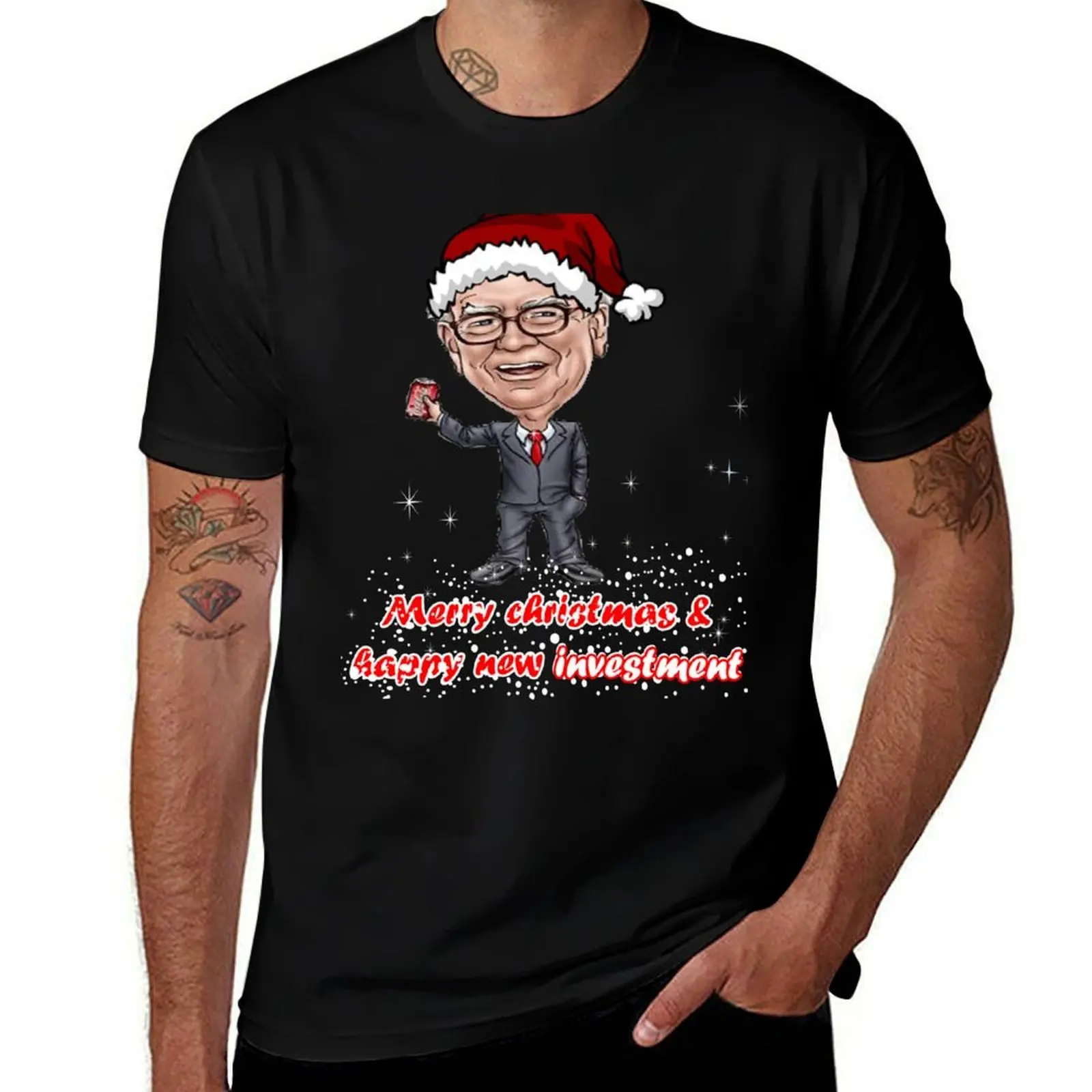 Merry christmas and happy new INVESTMENT by Warren Buffett T-Shirt Casual All Match Short Sleeve T-Shirt