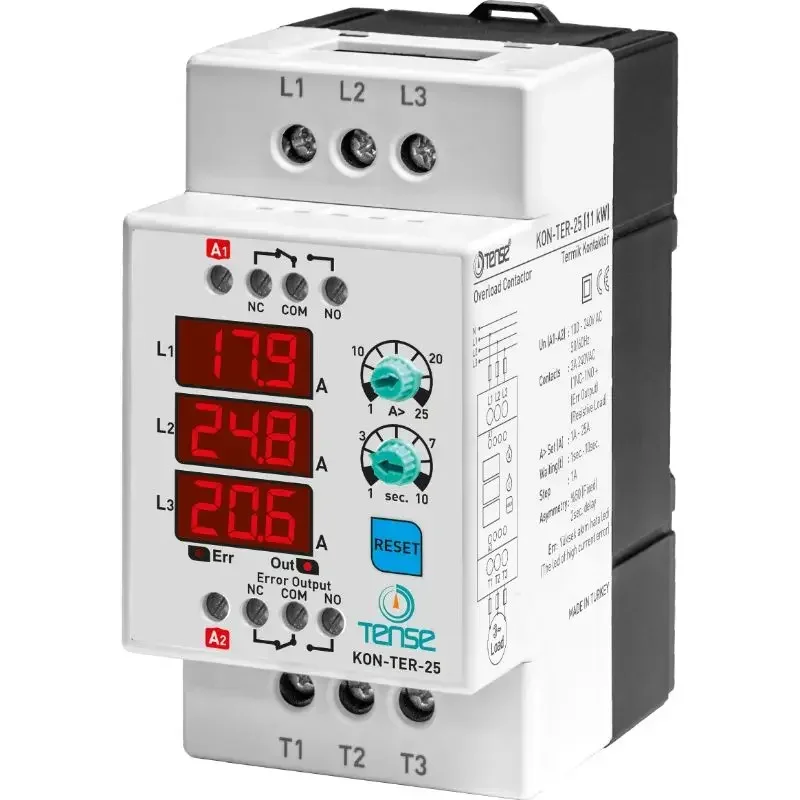 Digital Contactor and Overload Relay with 3x3 Digit LED Display KON-TER-25