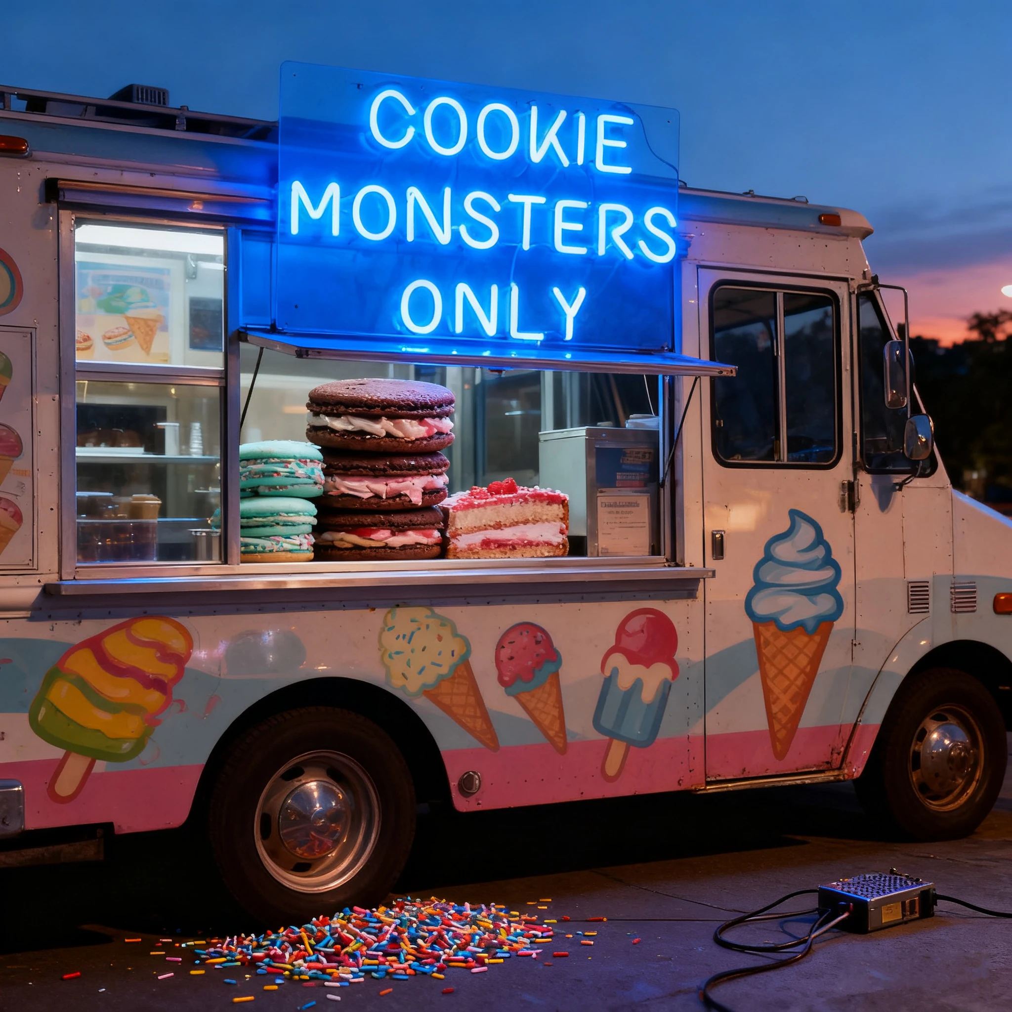 블루 쿠키 몬스터 전용 맞춤형 네온 사인 - 비즈니스, 바, 커피숍을 위한 LED 조명 벽 장식 |   독특한 로고/아트 디스플레이