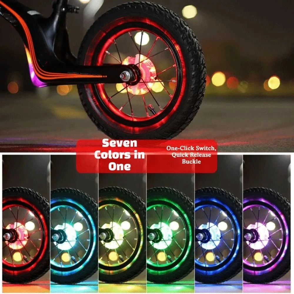 Waterproof Bike Wheel Light USB Rechargeable Vibration Sensing Bicycle Spoke Light RGB Colorful Split Hub Design
