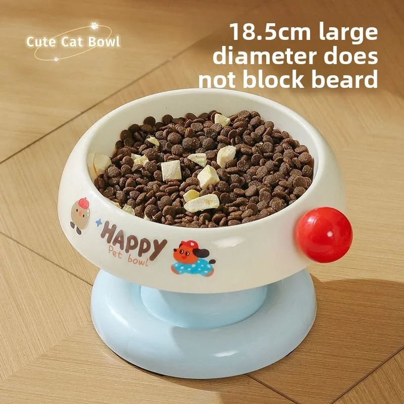 

Cat bowl cat food basin rice stainless steel food drinking water dog neck protection increase anti-knock pet high-footed
