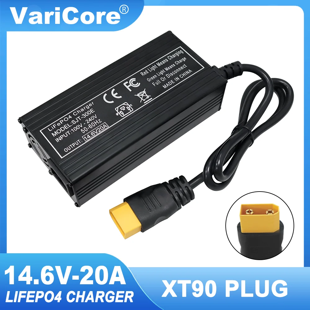 VariCore 14.6V 20A Smart Lifepo4 Batterij Oplader 110-220V 4S 12V High Power oplader Voor Lithium-ijzerfosfaat Batterij