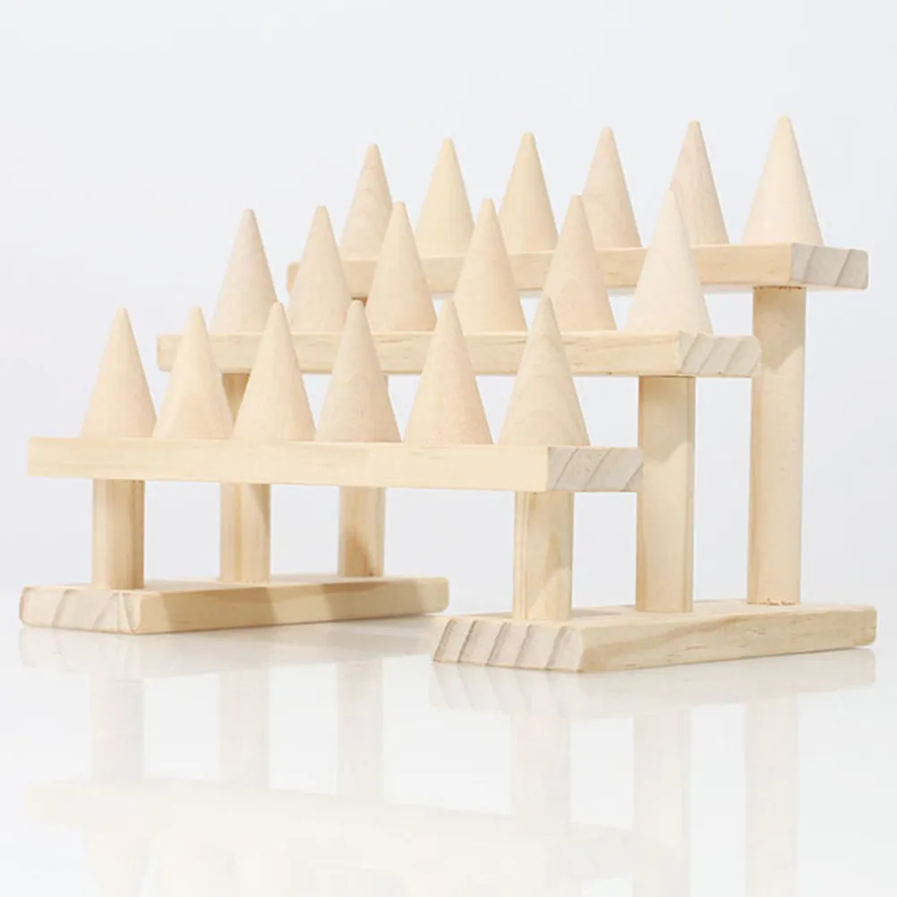 

Cone Ring Stand Wooden Ring Display Stand for Rings Storage and Organization Ideal for Dressing Table Jewelry Shop Display Booth