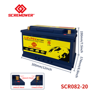 Scr082-20 12V 82AH Car LiFePO4 Battery 1049.6Wh 1600CCA Jump Starter With 200A BMS Protection For Car Starting, RV, Camping