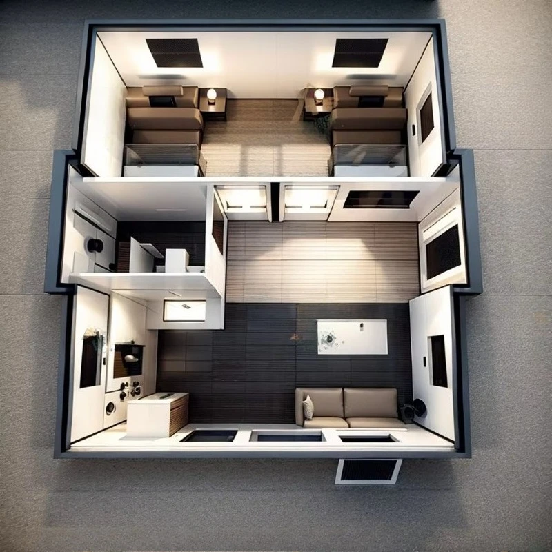 Modern Expandable Prefab Modular Container Home Portable Tiny Office Cabin Studio with Customized Layout for farm Outdoor House