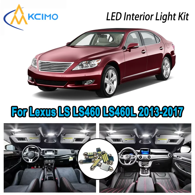 Kit interior LED de alta calidad para Lexus LS LS460 LS460L LS600h 2013-2017 lámparas automotrices de maletero de mapa de cúpula sin errores Premium