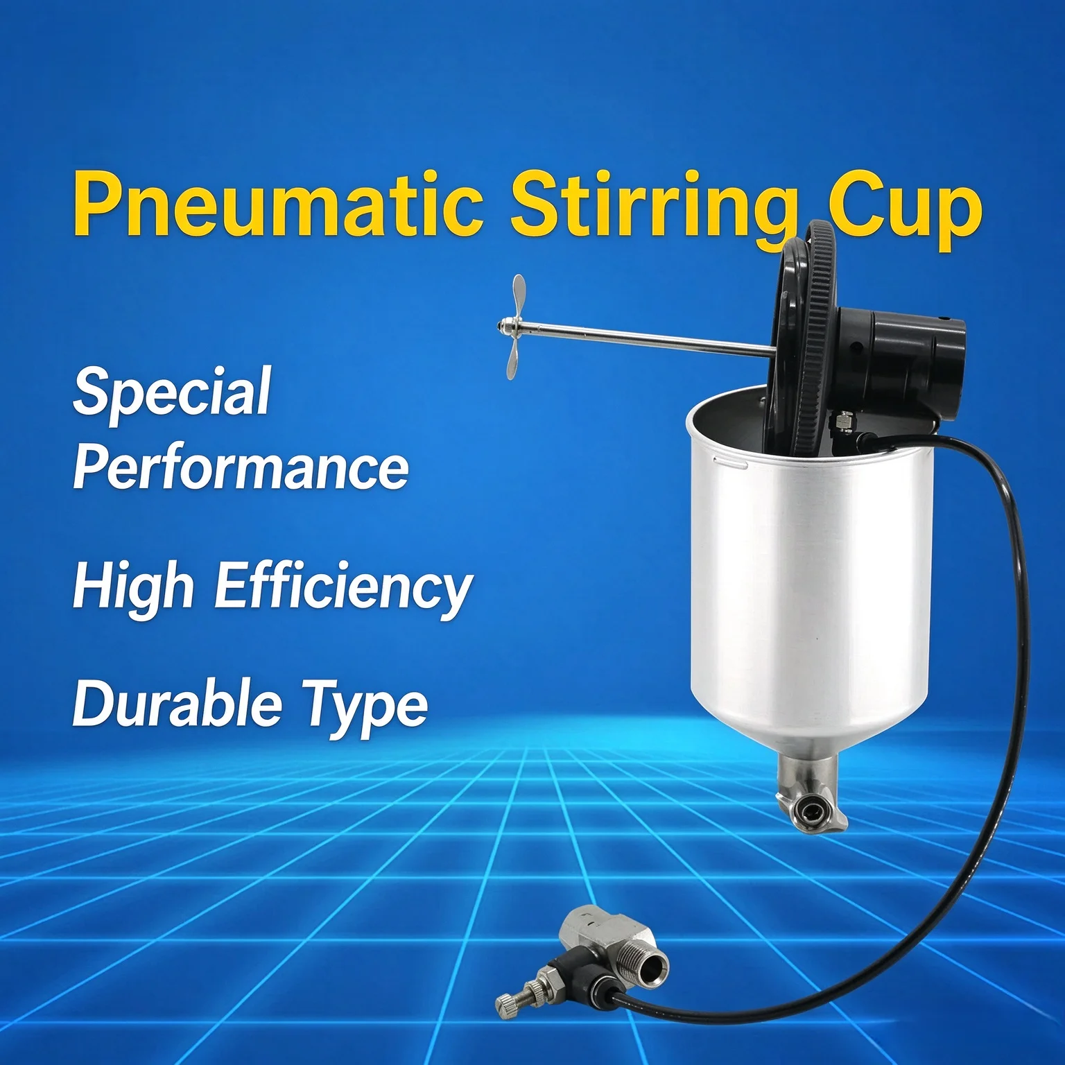 Anti-Sediment Stirring Paint Cup for W-71 W-101 W-77 W-200 Spray Guns, Mixing Pot with Agitator, No Gun Included