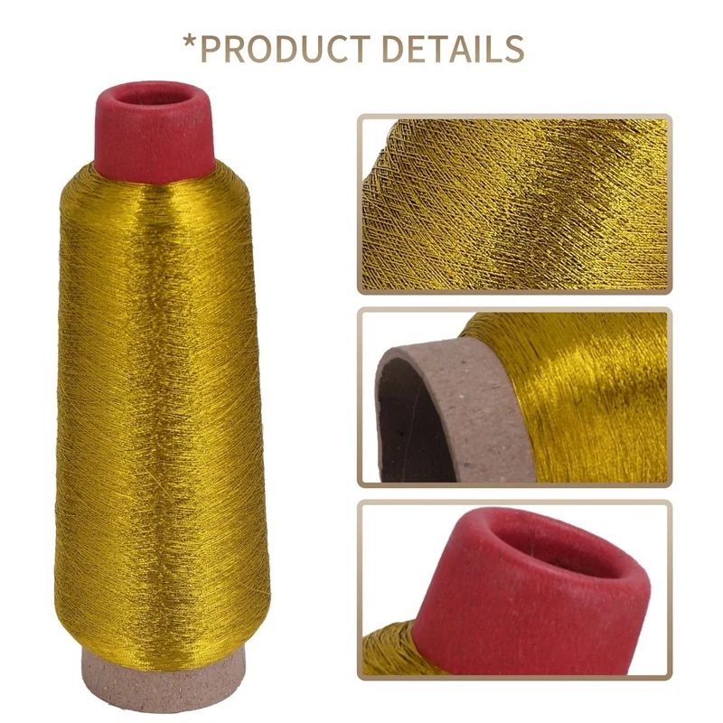 AAAC-Gold/Silver Computer Cross-Stitch Embroidery Threads 3000M Sewing Thread Line Textile Metallic Yarn Woven Embroidery Line
