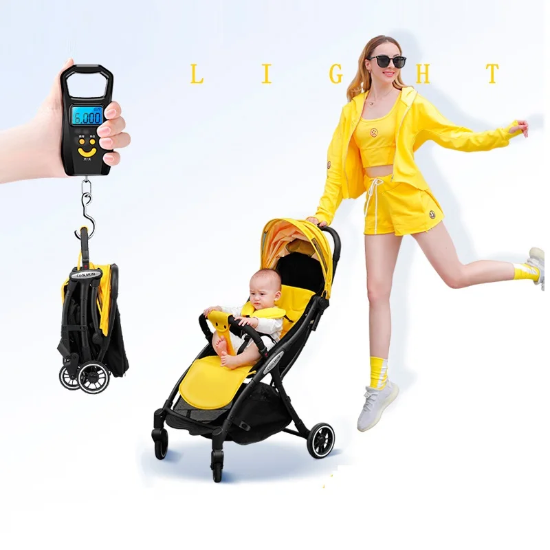 stroller baby 4 in 1 coolmum baby stroller is light and one-key to collect the newborn baby can sit and lie down stroller