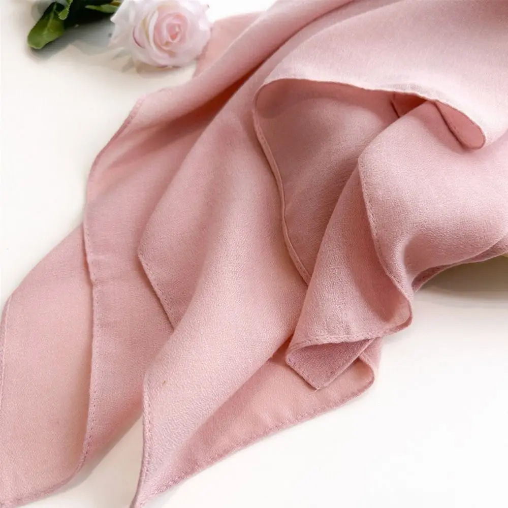

New 90*90cm Square Scarf Solid Color Imitation Cotton Linen Hijab Scarf Handkerchief