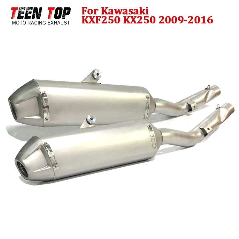 

Dirtbike Exhaust Pipe For Kawasaki KXF250 KX250 Slip-on Exhaust 09-16 KXF250 Exhaust Muffler Silencer 304SUS Escape Moto Tube