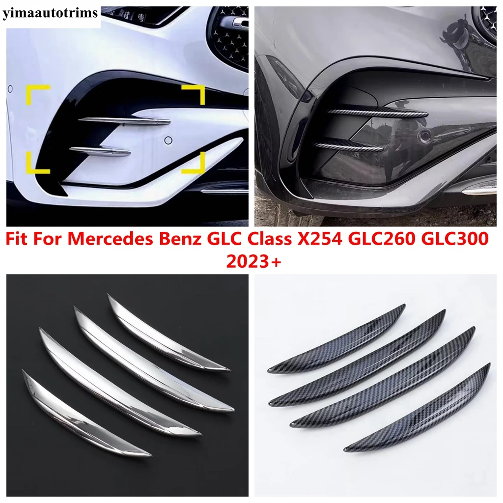 

Front Bumper Fog Light Lamp Eyebrow Strip Cover Trim Chrome Accessroeis For Mercedes Benz GLC Class X254 GLC260 GLC300 2023 2024