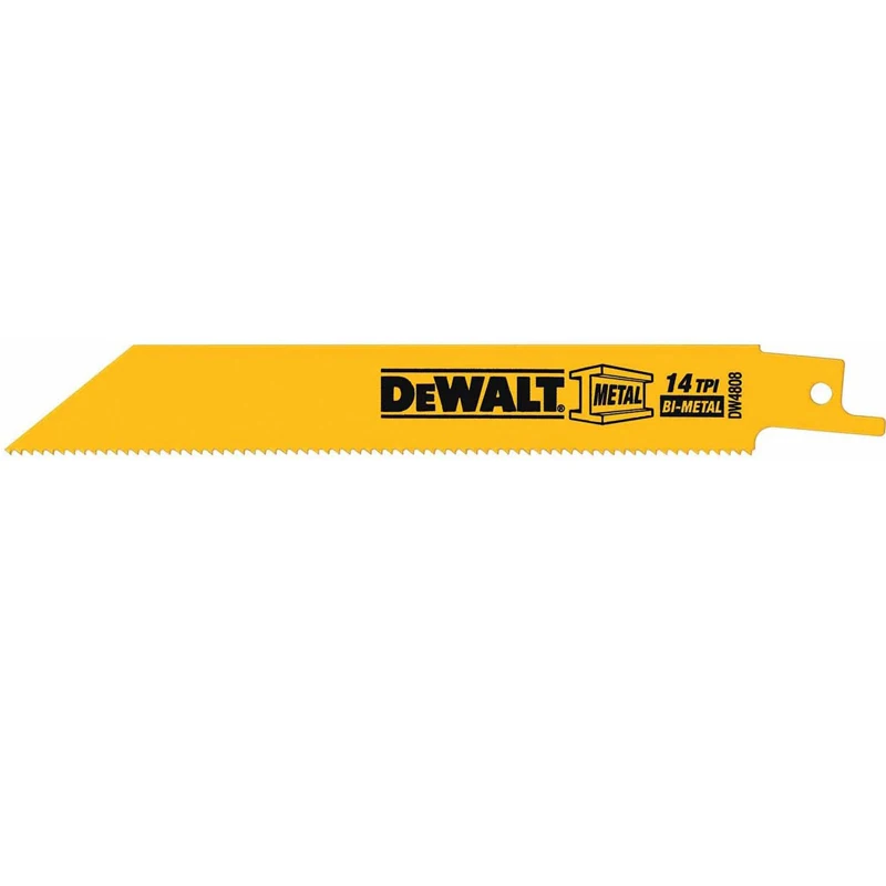 DEWALT DW4808 Reciprocating Saw Blades Straight Back 6-Inch Metal Cutting Bi-Metal 5-Pack  Power Tool Accessories