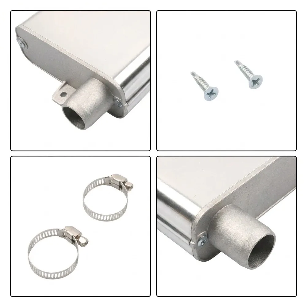 Aluminum Muffler Kit for Parking Heater For Exhaust - Includes Muffler 2 Hose Clamps 2 Screws for Simple Setup