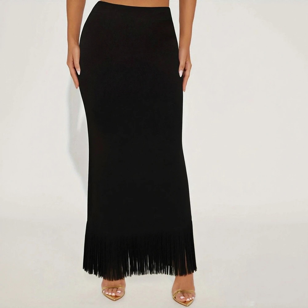 

Autumn Women's Casual Mid-Length A-Line Skirt Body-Fitting Design Regular Waistline No Decoration Fashionable Half Skirt