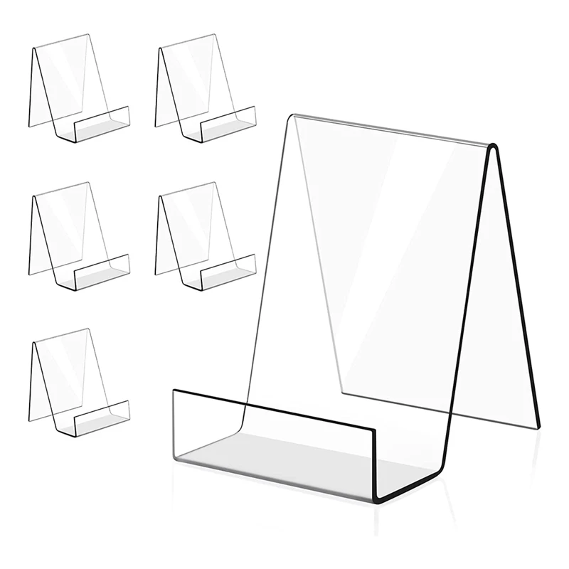 6PACK Acrylic Book Stand Clear Acrylic Display Easel Holder For Displaying Picture Albums, Books, Music Sheets