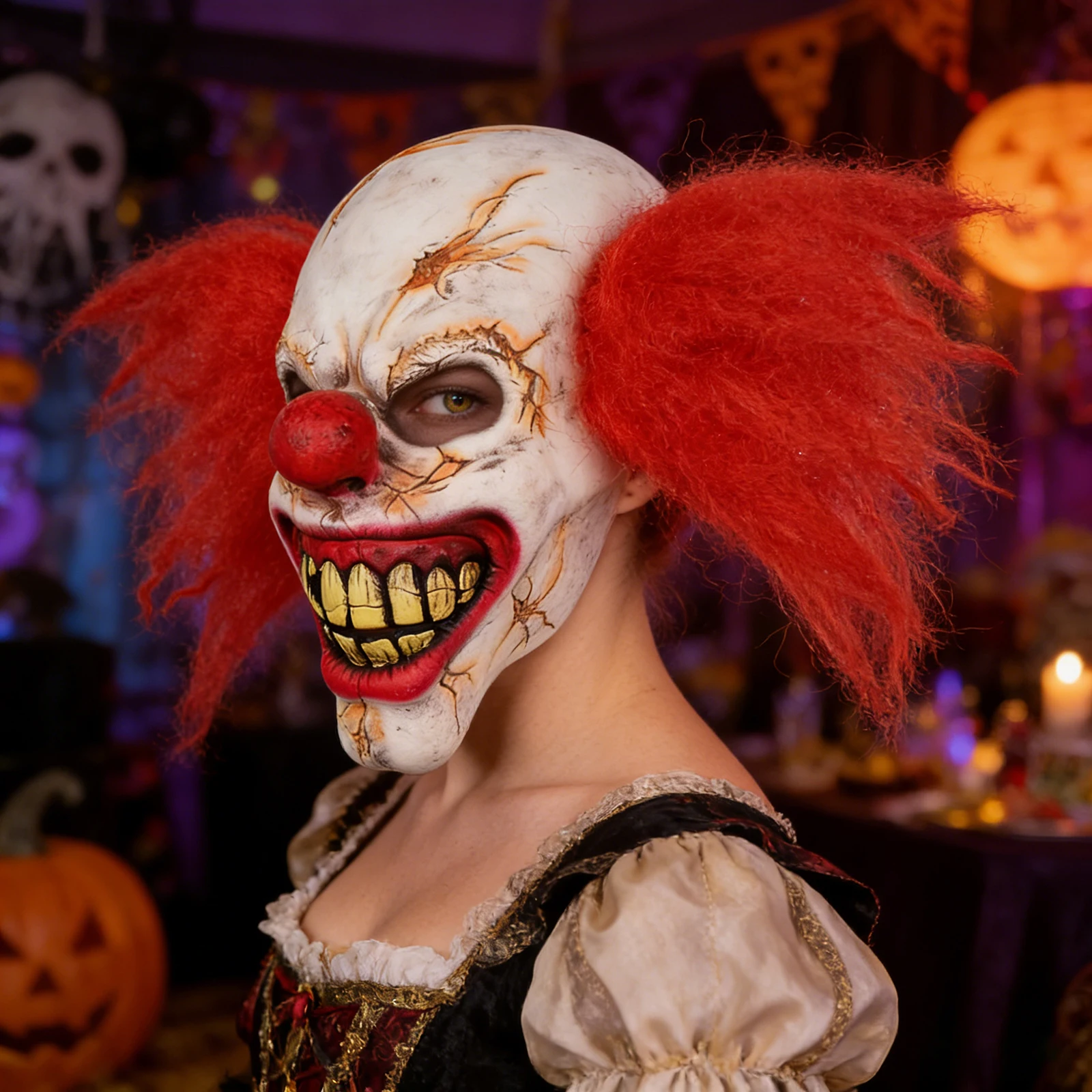 

Одна дышащая и прозрачная латексная маска для розыгрышей и украшения на Хэллоуин.