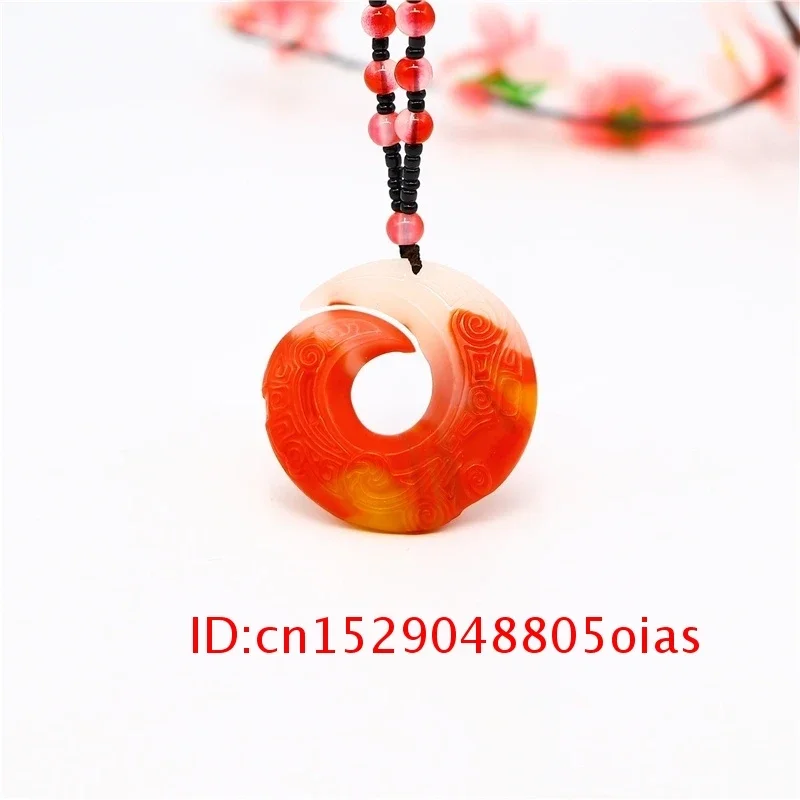 

Carved Chinese Natural Pendant Women for Charm Rune Jade Jadeite Jewelry Gifts Amulet Fashion Colour Double Sided Necklace Men