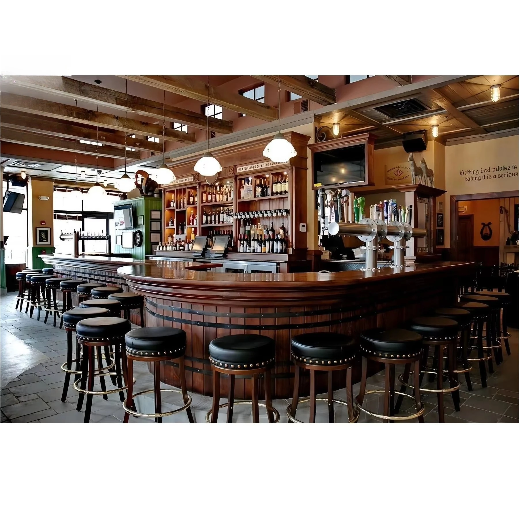 FOODLINE Pub Service Bar Counter Noise‑free Stable Bar Counter For Cocktail Bar Night Club Daily Heavy Work