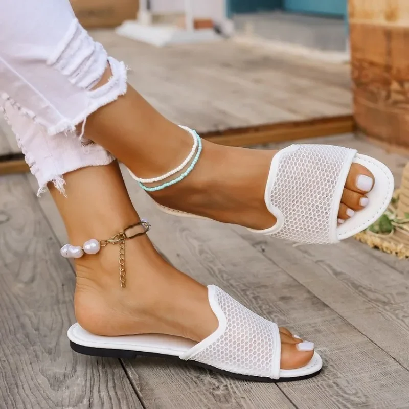 Sandals Women Elastic Force Summer Shoes Women Flat Sandals Casual Indoor Outdoor Slipper Summer Sandals for Beach Zapatos Mujer