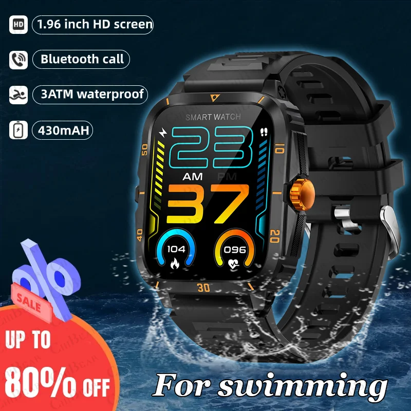 3ATM Waterproof GPS Military Smart Watch Men For XIAOMI HUAWEI Ftiness  Waterproof Watch 2.0\'AI Voice Bluetooth Call Smart Watch