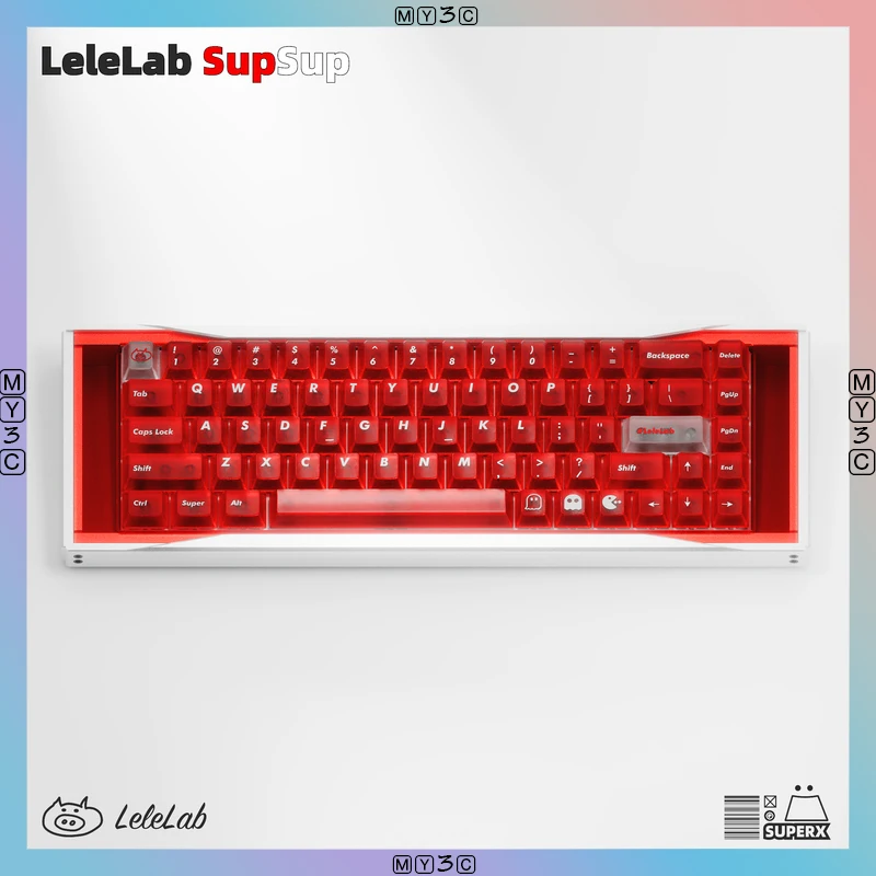 

Lelelab Supsup Abs Red Translucent Mechanical Keyboard Keycaps Compatible With Original Height Woooting Melgeek Night Demon