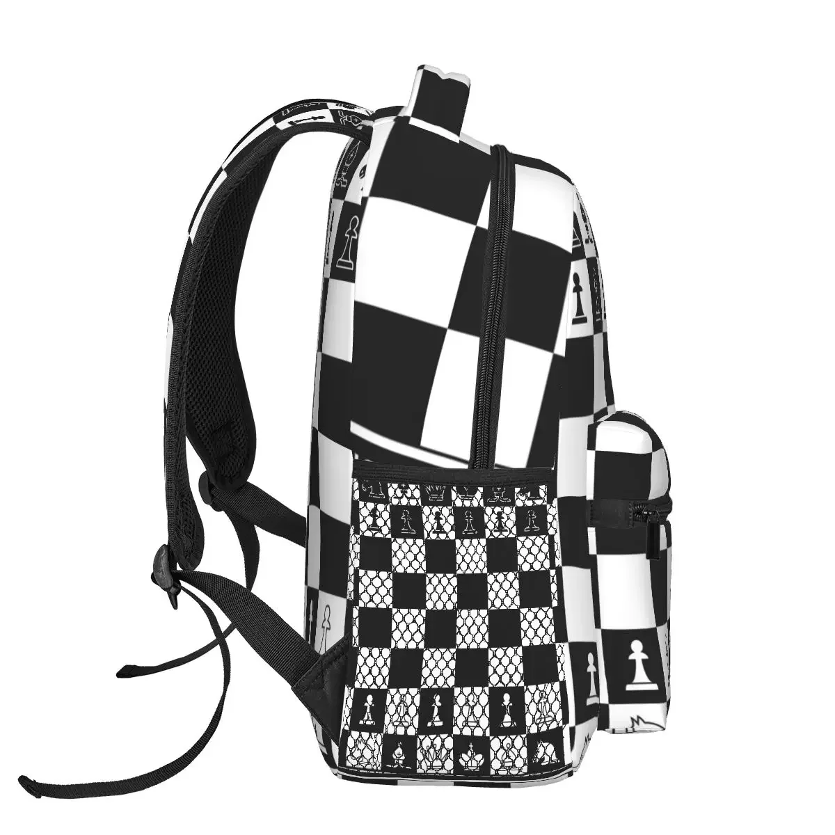 Men Woman Backpack Black and White Chess Board Schoolbag for Female Male 2023 Fashion Bag Student Bookpack