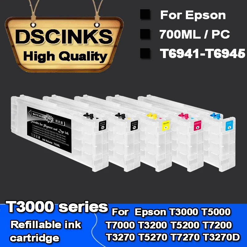 

Refillable ink cartridge for Epson T6941 - T6945 For Epson SureColor T3000 T5000 T7000 T3200 T7200 T5270 T7270 T3070 printer