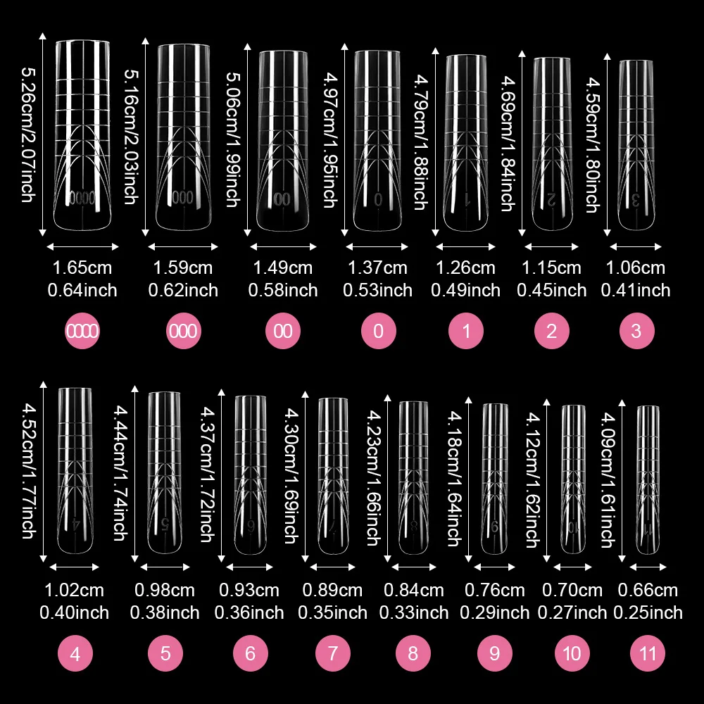 150pcs New Coffin Shape Sandwich Nail Forms Ultra-Thin No-Trace Nail Tips with Auxiliary Line Almond Shape False Nails DIY