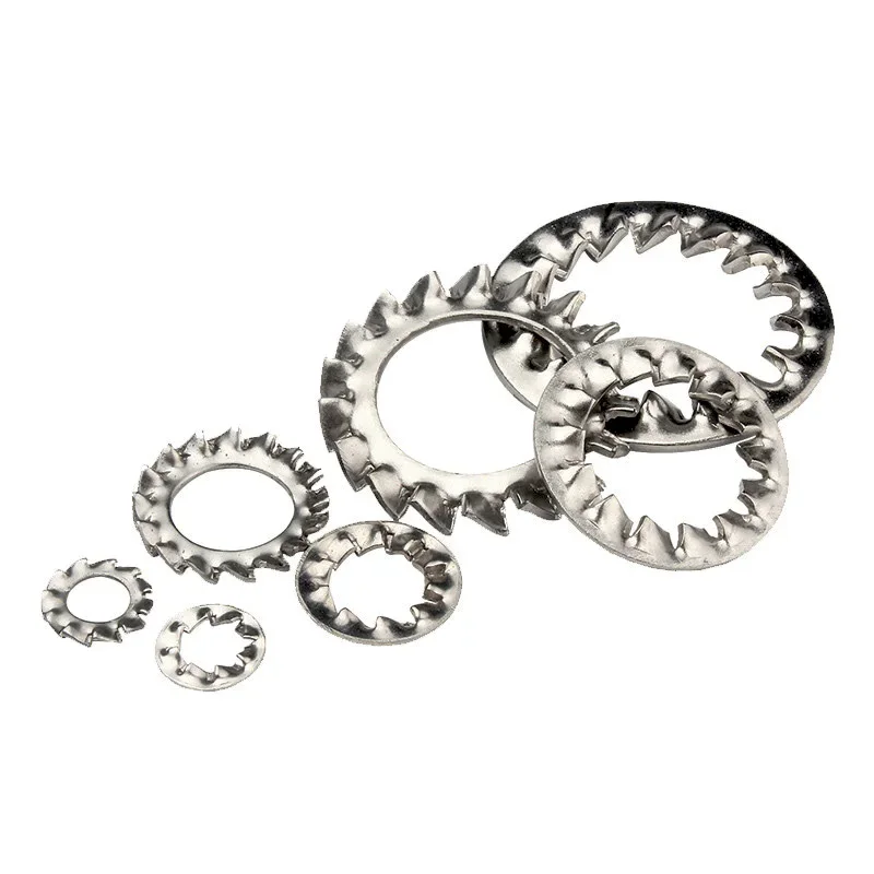 304 Stainless Steel Lock Washer Gasket M3 M4 M5 M6 M8 M10 M12 M14 M16-M33 External Internal Toothed Serrated Lock Washer Gasket