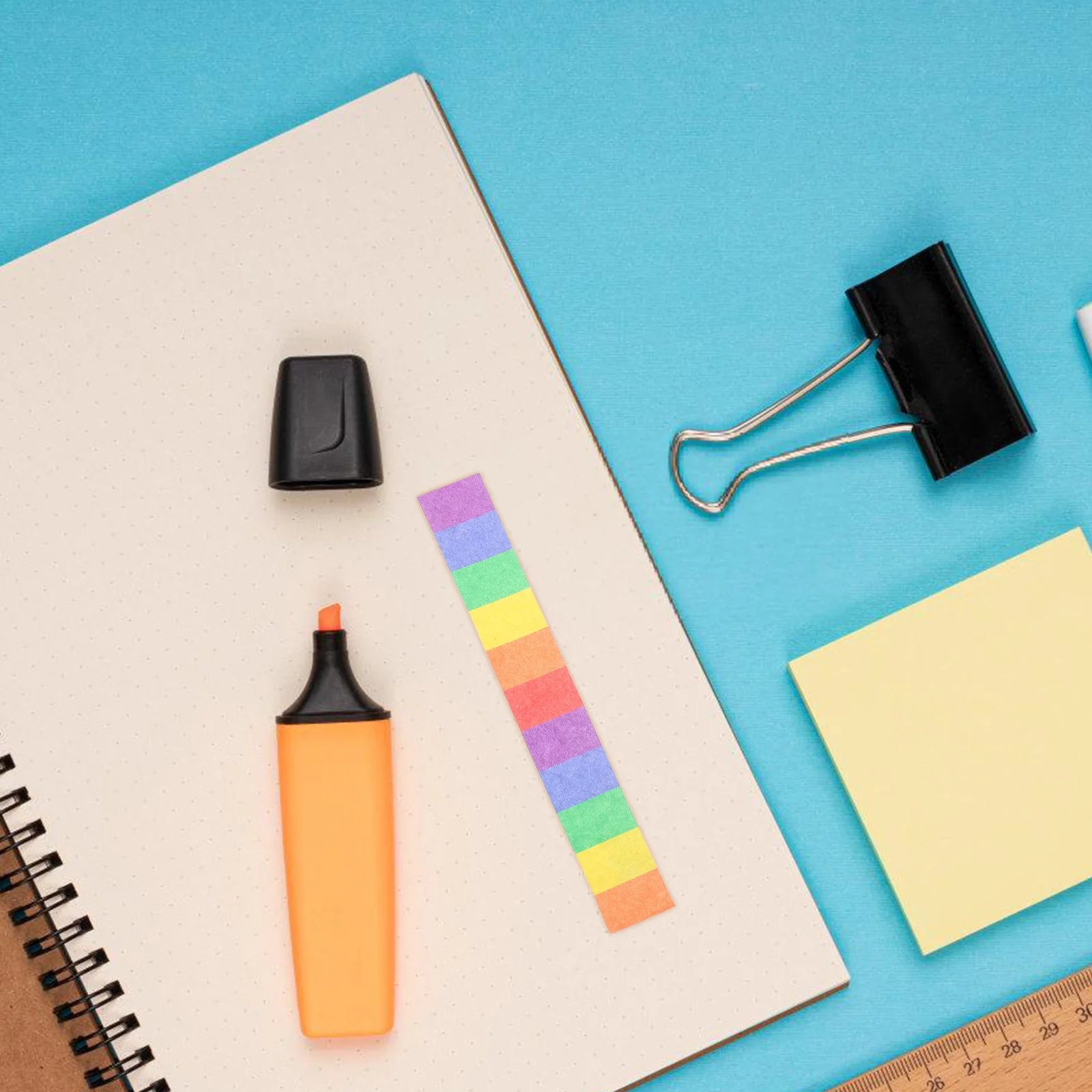 

4Pcs Washi Tape Decorative Rainbow Colored Strips Strong Adhesion DIY Craft Tape for Scrapbook Journal Planner Artistic Use