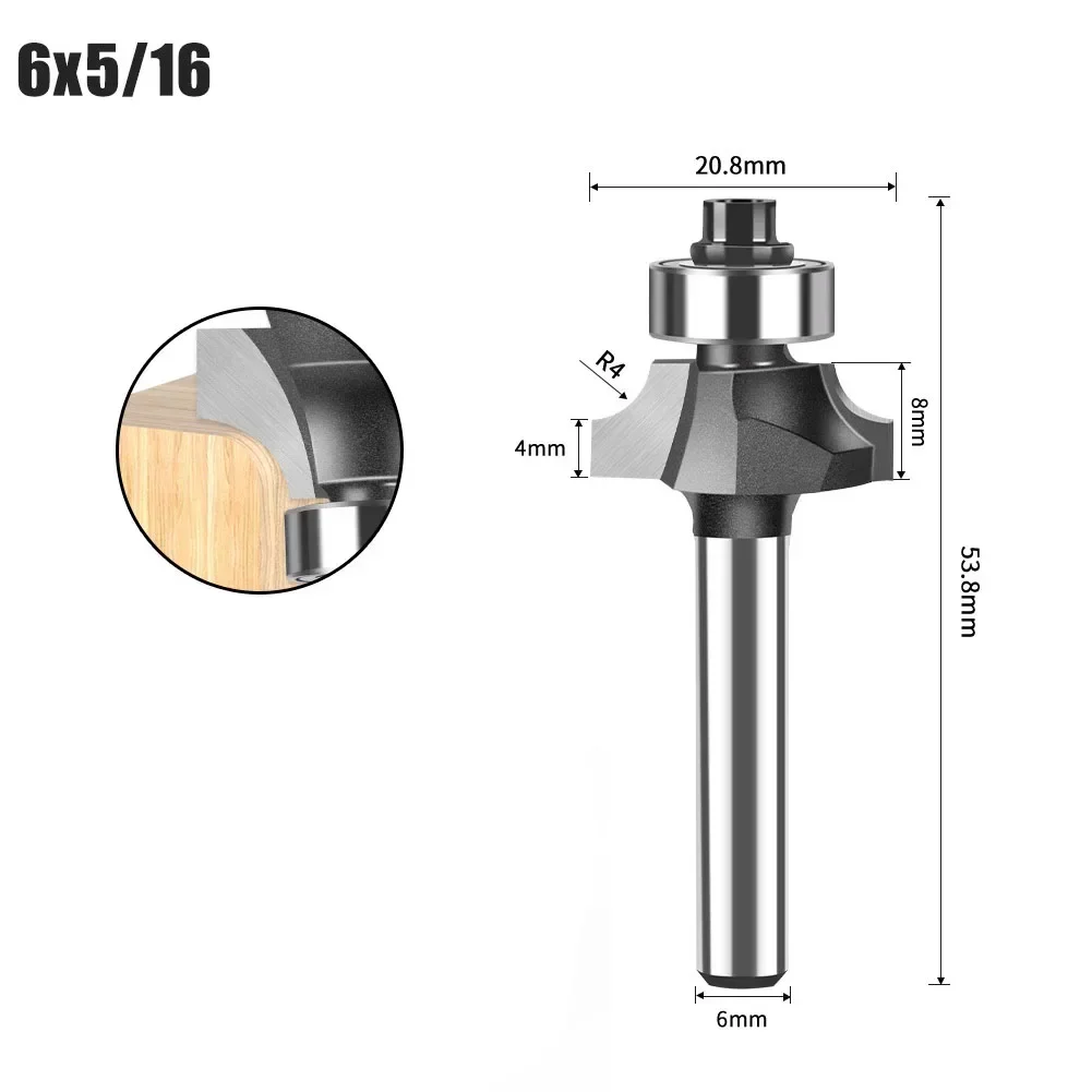 Router Bit 6mm Shank Corner Round Over Router Bit Woodworking Milling Cutter For Hand Making Drawer Woodworking Tools