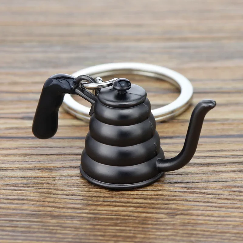 3D Simulation Mini Coffee Keychain coffee pot Pendant Small Gift Portachiavi Porte Clef Keyring