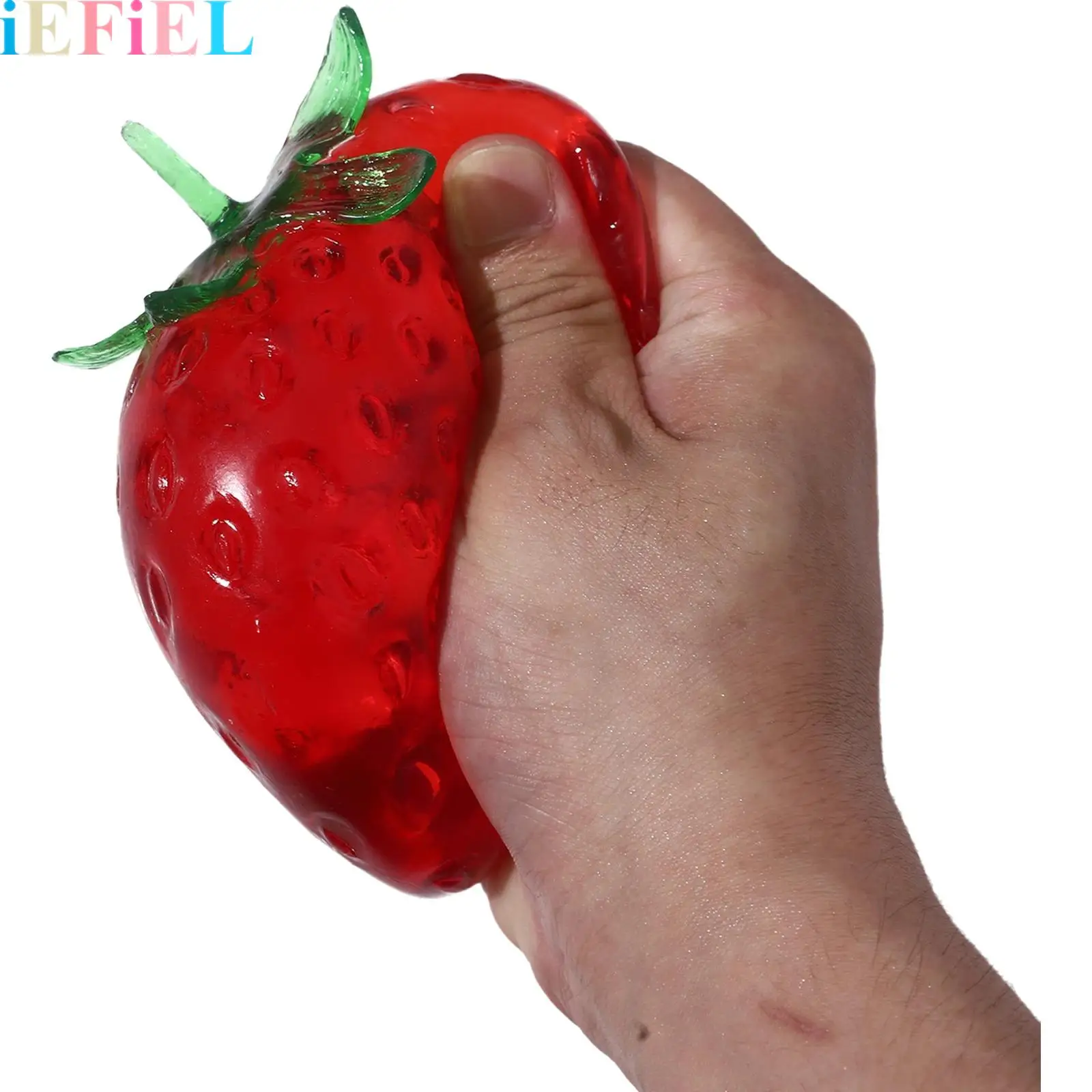 

Fun Sensory Squeezable Toy Realistic Strawberry Squishy Soft Stress Relief Toy with Slow Rising Fruit Ball for Children
