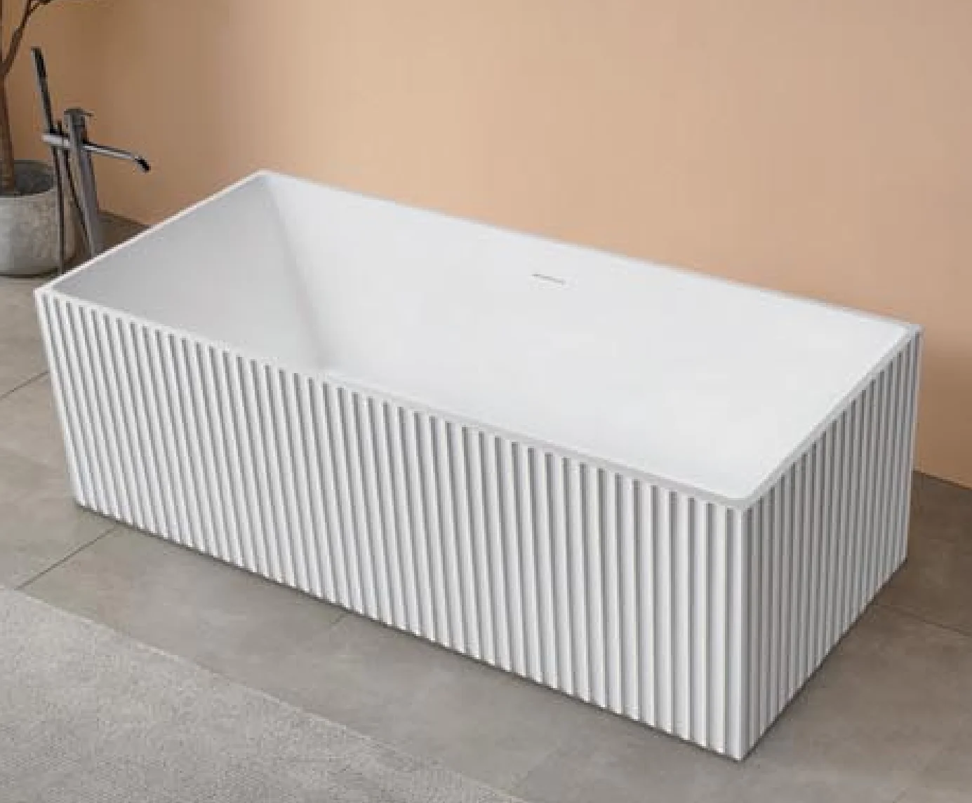 

Modern White Freestandng Bathtub Acrylic Bathtub Deep Soaking Stand Alone Bathtub for Adult