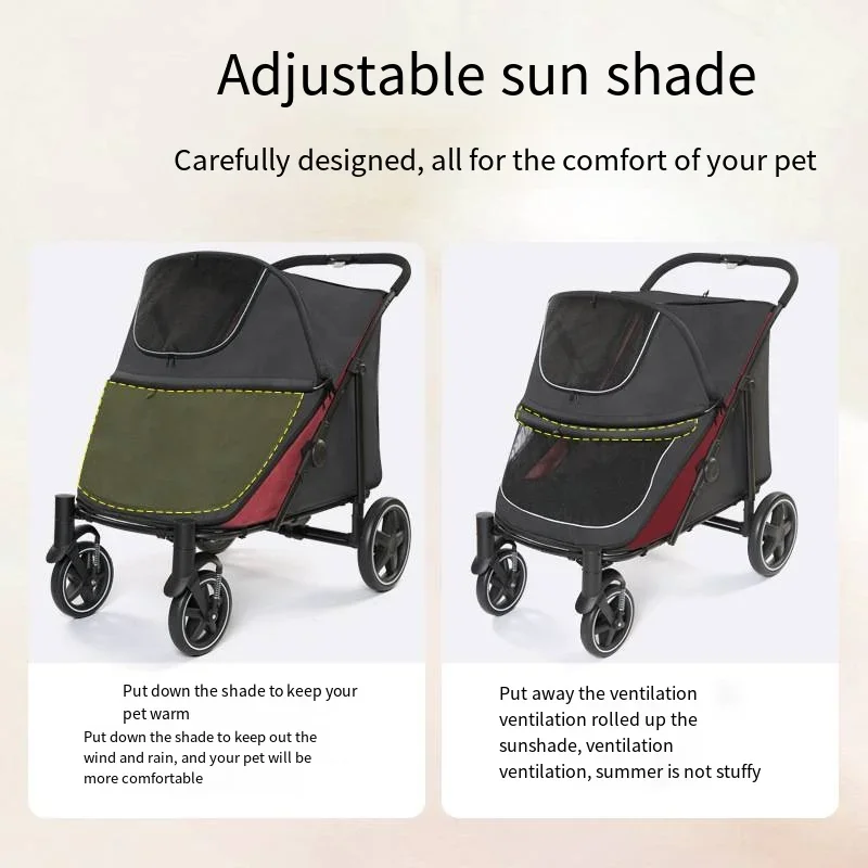 

Pet Stroller 2025 Large Pet Dog Cart Multi Functional Pet Stroller with Large Space, Dog Stroller Cat, Elderly Disabled Outdoor