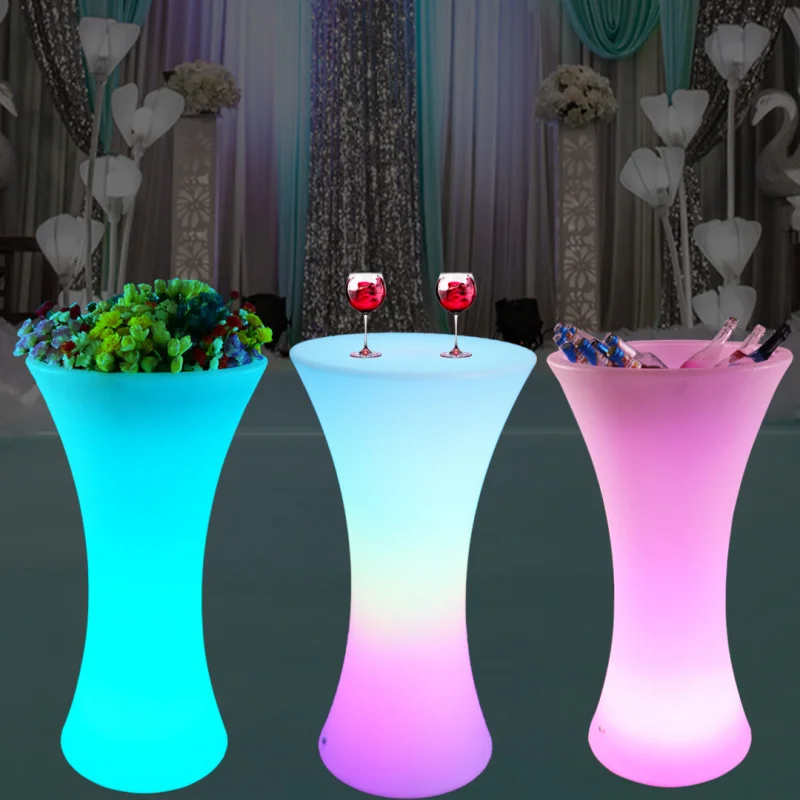 custom.LED bar Furniture Sets Party Tables Nightclub Event Banquet Portable bar Stools16color Glowing Cocktail Led Table