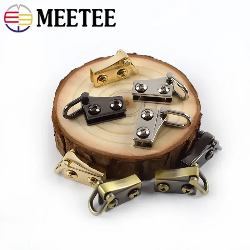 2Pairs Meetee Metal Clip Buckle Handbag Strap Side Hanger Clasp Hook Bag Chain D Ring Connect Carabiner Leather Sewing Accessory